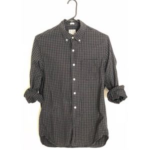 J Crew Men’s Black Gingham Dress Shirt